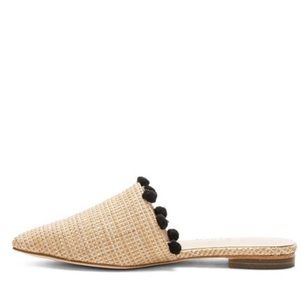 Raye x house of Harlow woven pom pom slides